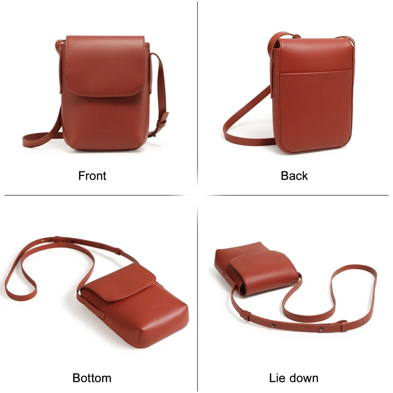 Eco Genuine Leather Crossbody Texture Satchel Bag - Image 4