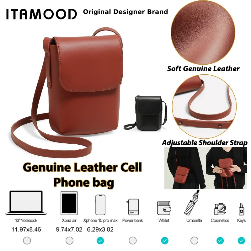 Eco Genuine Leather Crossbody Texture Satchel Bag - Image 2