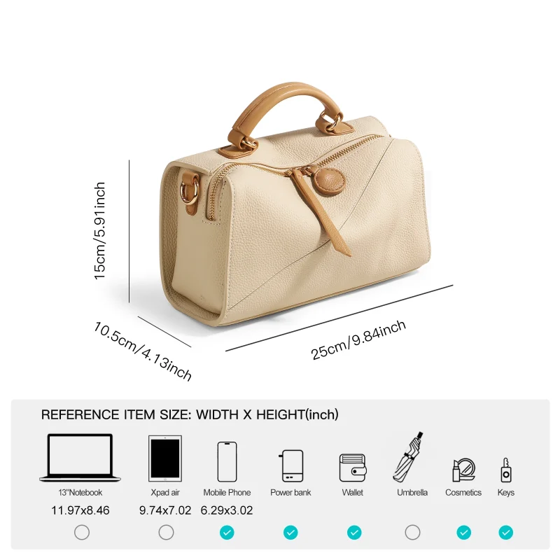 Genuine leather luxury Boston bag - Image 3