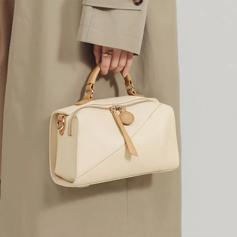 Genuine leather luxury Boston bag