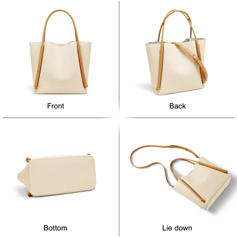 Large Capacity Leather Tote Bag - Image 3