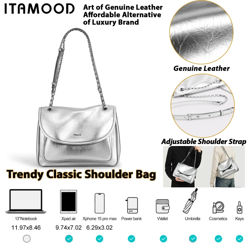 Leather Large Capacity Messenger Bag - Image 4
