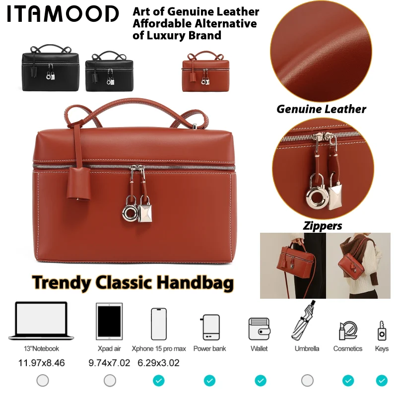 Eco Luxury Box Leather Vintage Handbag - Image 3