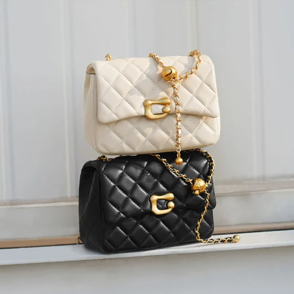 Quilted Leather Original Design Shoulder Bag - Image 6