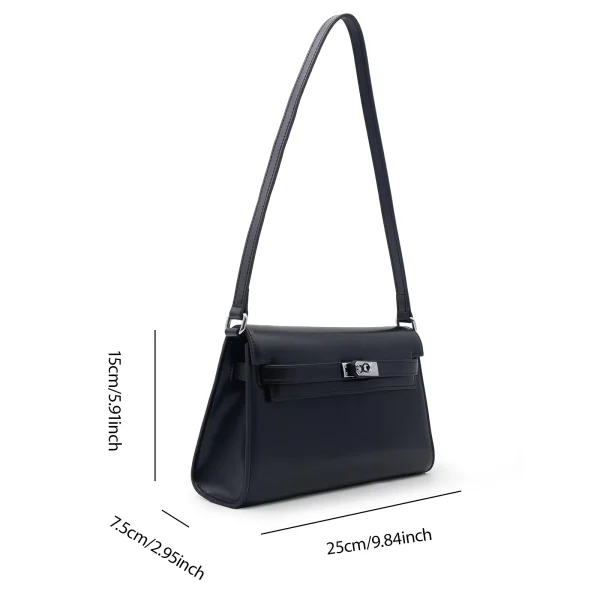 Luxury Simple Design Retro Leather Shoulder Bag - Image 2