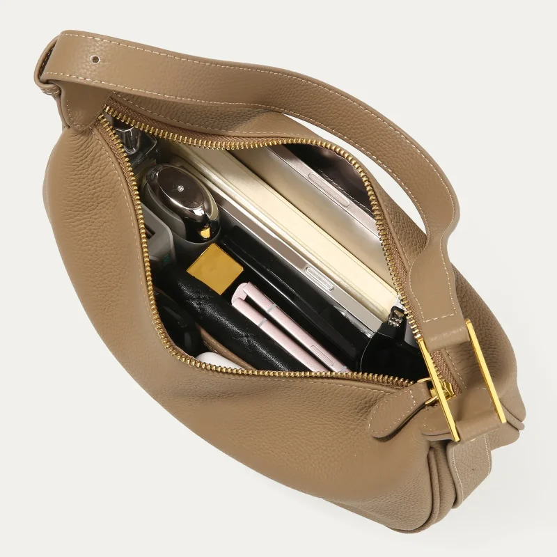 Eco Retro Style Solid Color Hobo Bag - Image 3