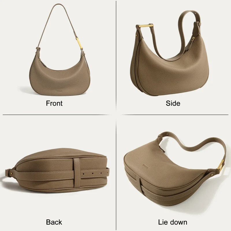 Eco Retro Style Solid Color Hobo Bag - Image 5