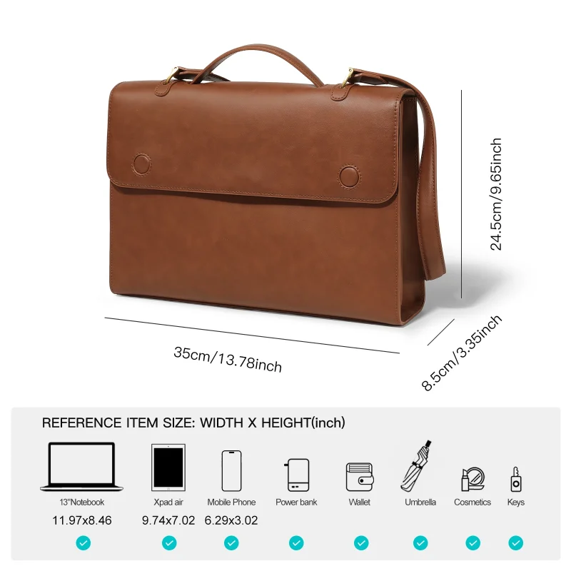 Vintage Luxury Briefcase, Commuter Large Capacity Handbag - Image 2