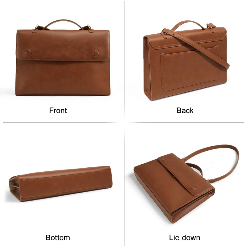 Vintage Luxury Briefcase, Commuter Large Capacity Handbag - Image 4
