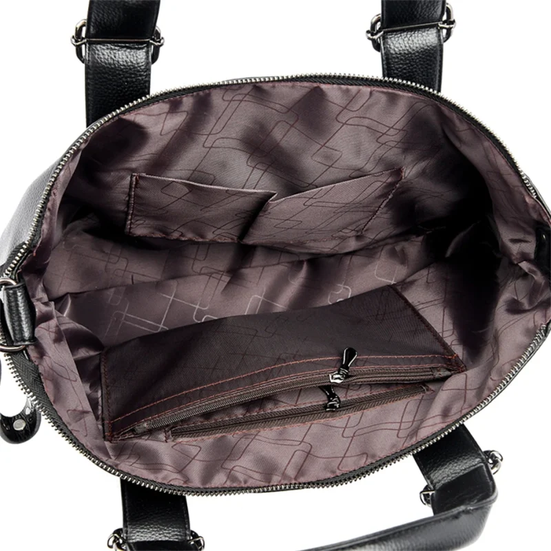Designer Style Casual Ethical Leather Tote Bag - Image 7