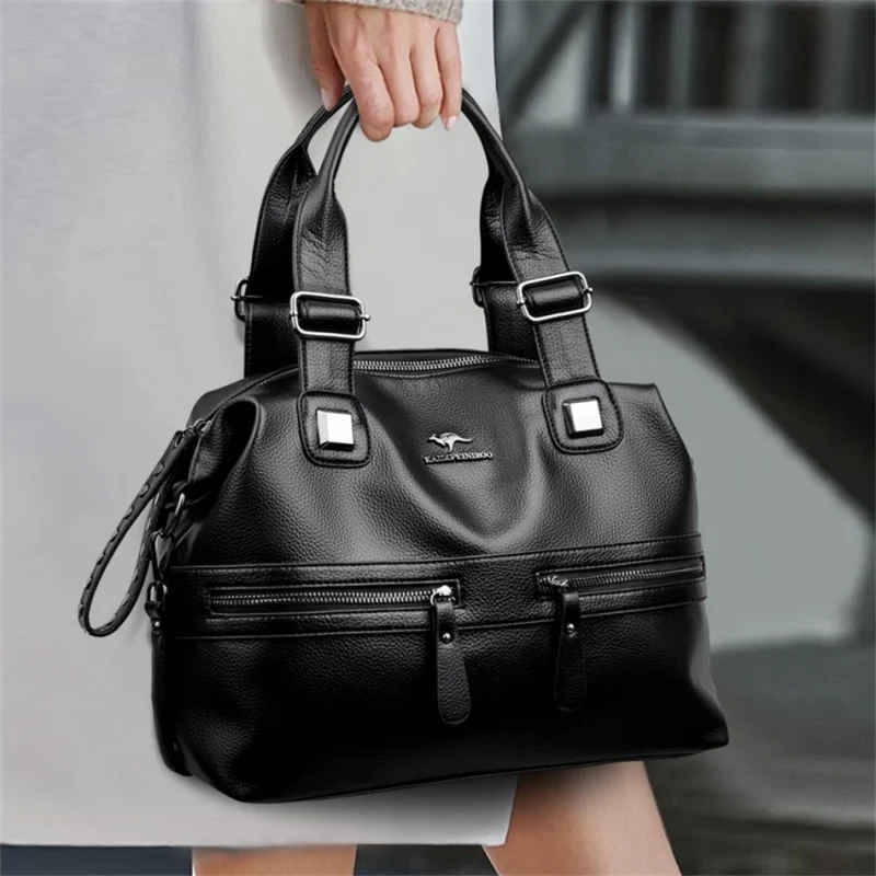 Designer Style Casual Ethical Leather Tote Bag - Image 2