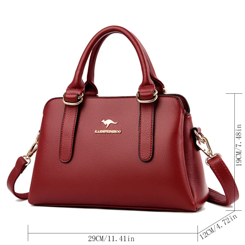 Leisure High Quality  Luxury Designer PU Leather Shoulder Bags - Image 5