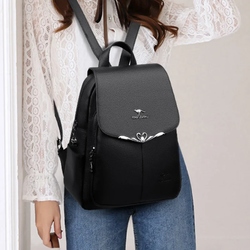 Luxury Women Chic Eco-Friendly Backpack: Women's PU Leather - Image 3