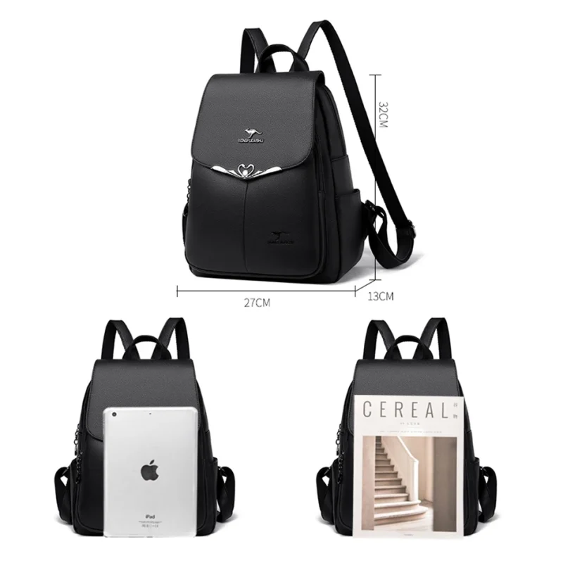 Luxury Women Chic Eco-Friendly Backpack: Women's PU Leather - Image 4