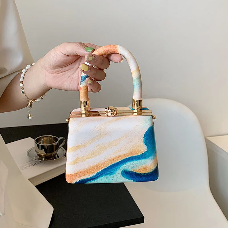 Luxury Vintage Mini Box Hand Bag - Image 2