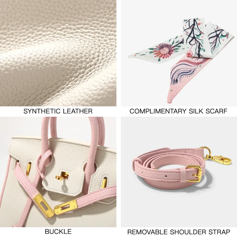Luxury Crossbody Bag with Silk Scarf - Image 4