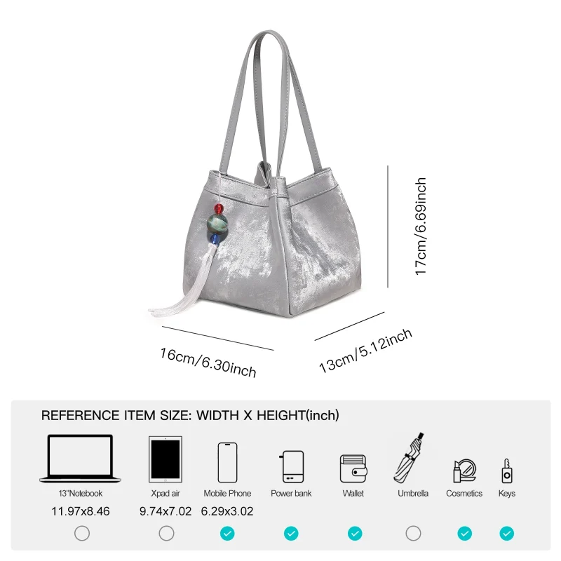 Luxury Tassel Pendant Leather Texture Crossbody Bag - Image 5
