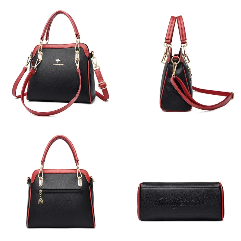 Luxury Woman Designer  High Quality Leather Female Shoulder Crossbody - Image 3