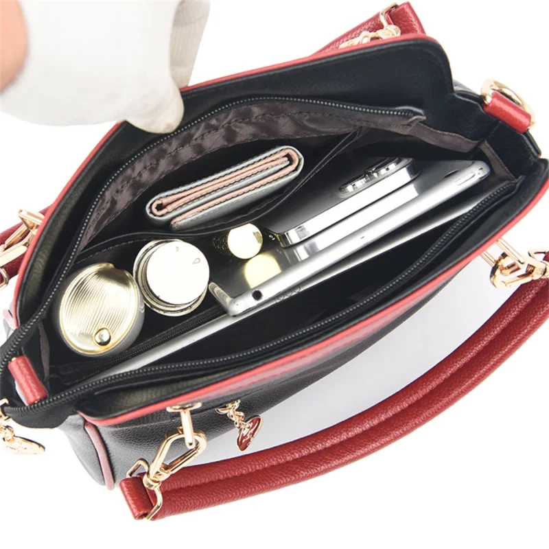 Luxury Woman Designer  High Quality Leather Female Shoulder Crossbody - Image 5