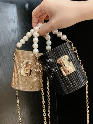 Shining Bling Metal Chain Lipstick Pouch