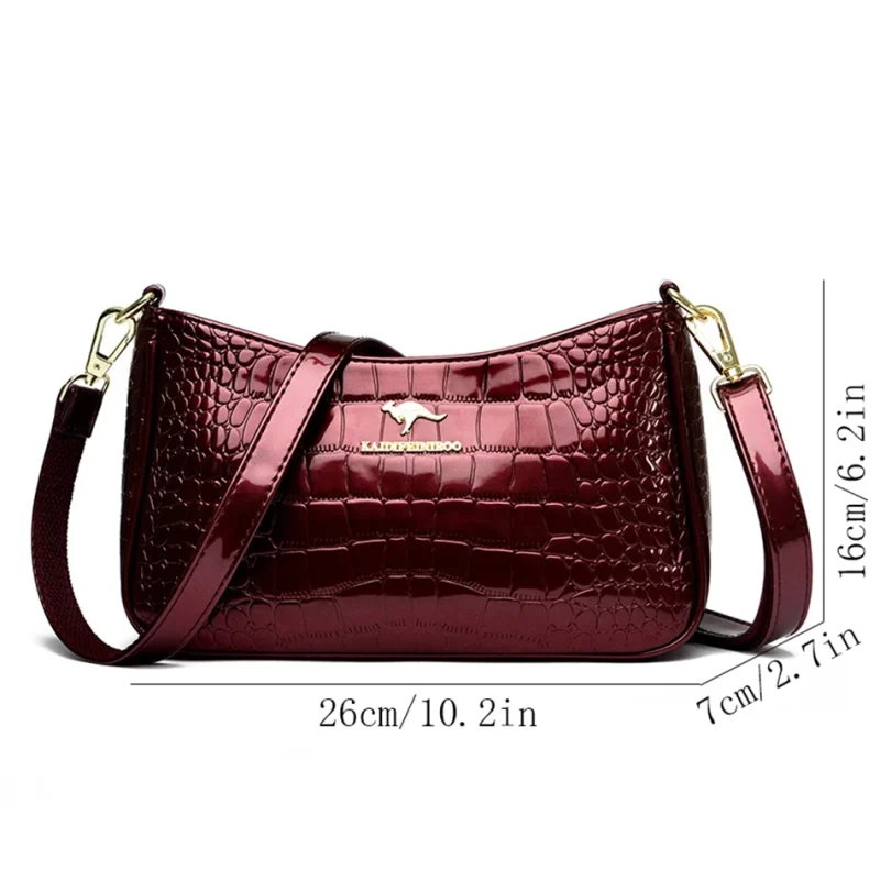 High Quality Patent Vintage Elegant Female Crossbody Messenger Bag - Image 4