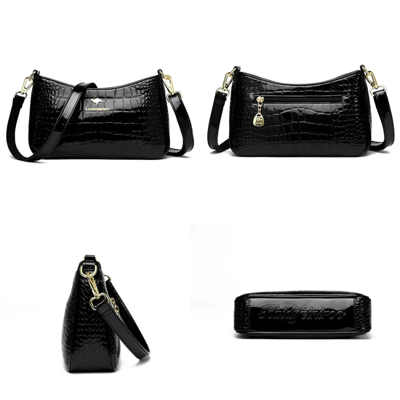 High Quality Patent Vintage Elegant Female Crossbody Messenger Bag - Image 5