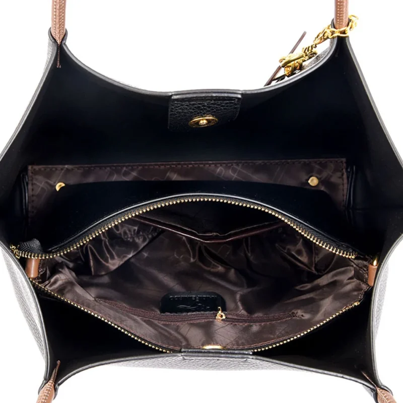 Leisure Soft Leather Large Capacity Shopping Shoulder Bags - Image 6