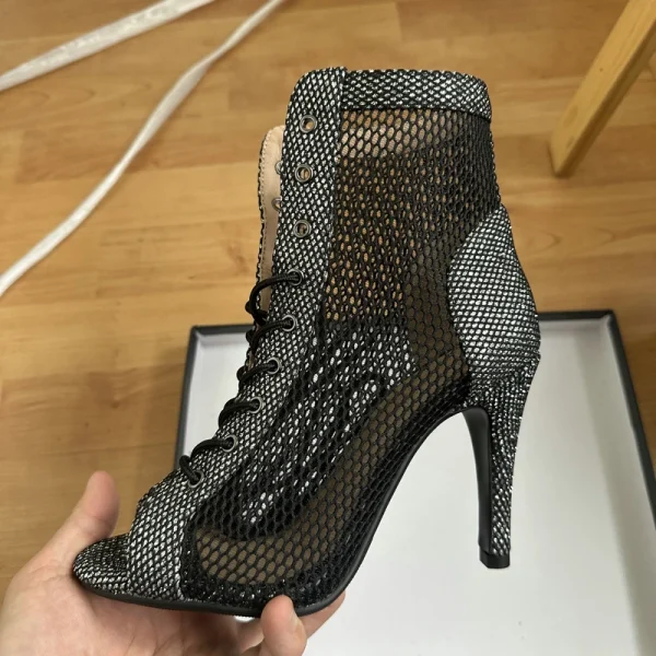 Eco Sexy High Heels Hollow Mesh Sandals - Image 5