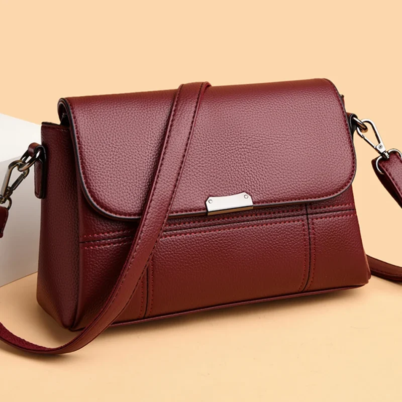 Luxury Vintage  Women Soft Leather Shoulder Crossbody Bag - Image 2