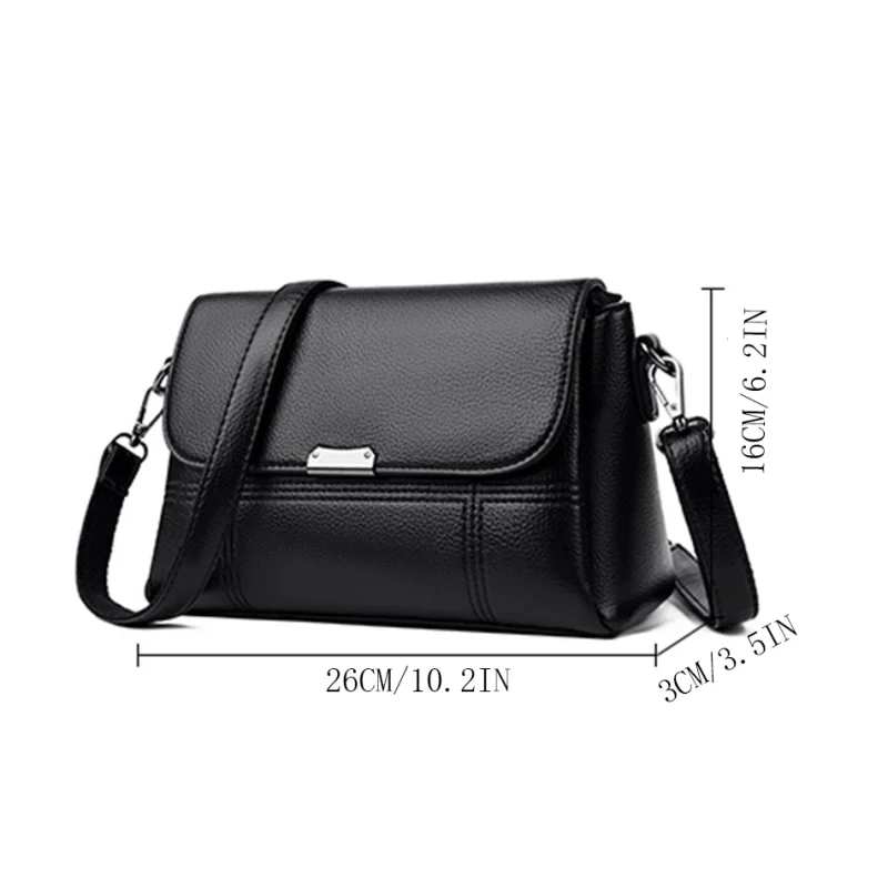 Luxury Vintage  Women Soft Leather Shoulder Crossbody Bag - Image 4