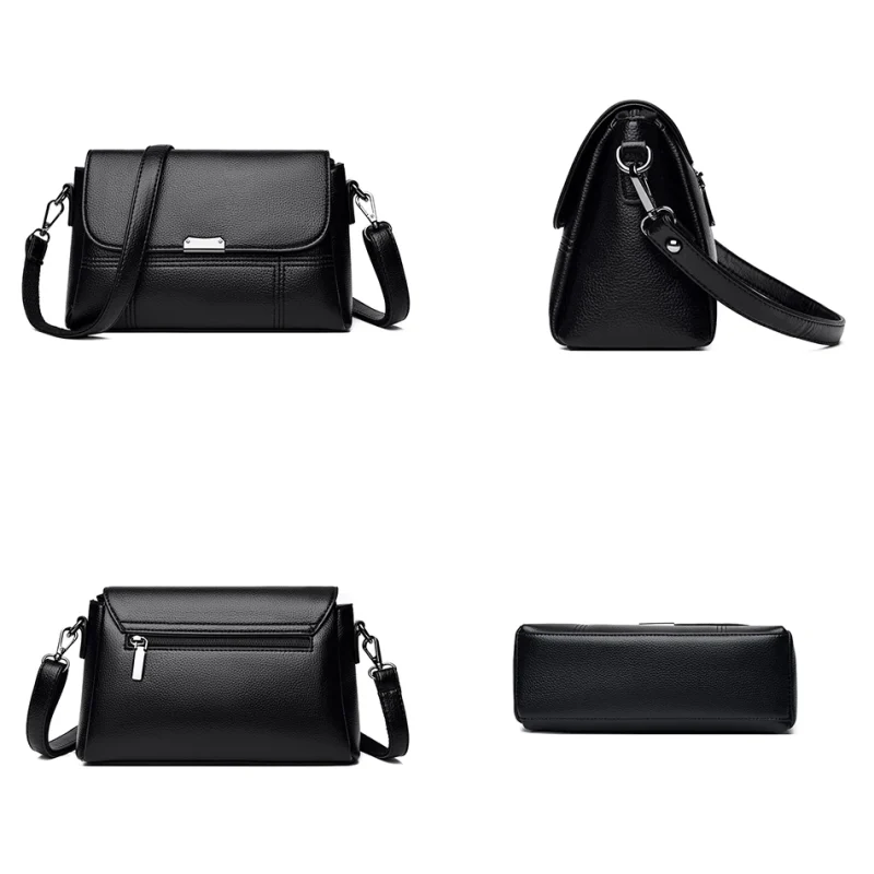 Luxury Vintage  Women Soft Leather Shoulder Crossbody Bag - Image 5