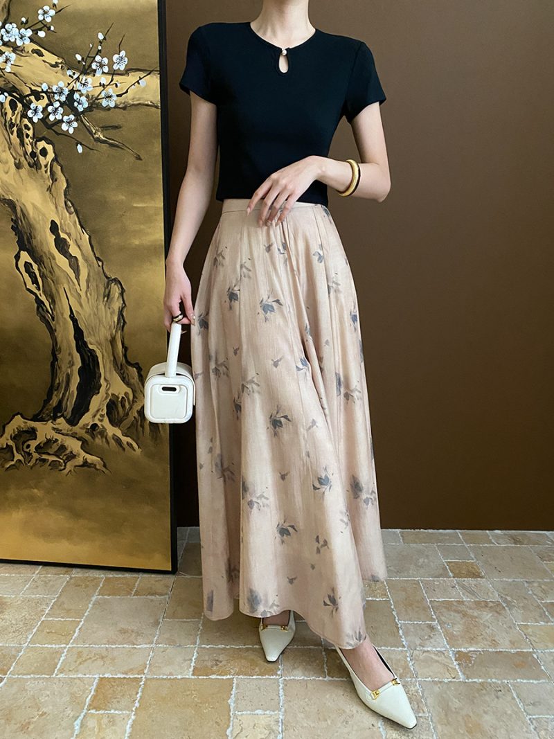 Pearl Buckle Shoulder T-Shirt - Image 2