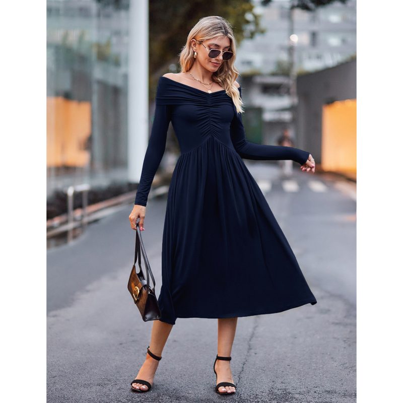 Elegant V-Neck Off-Shoulder Dress: Effortlessly Chic for Every Event! - Image 5