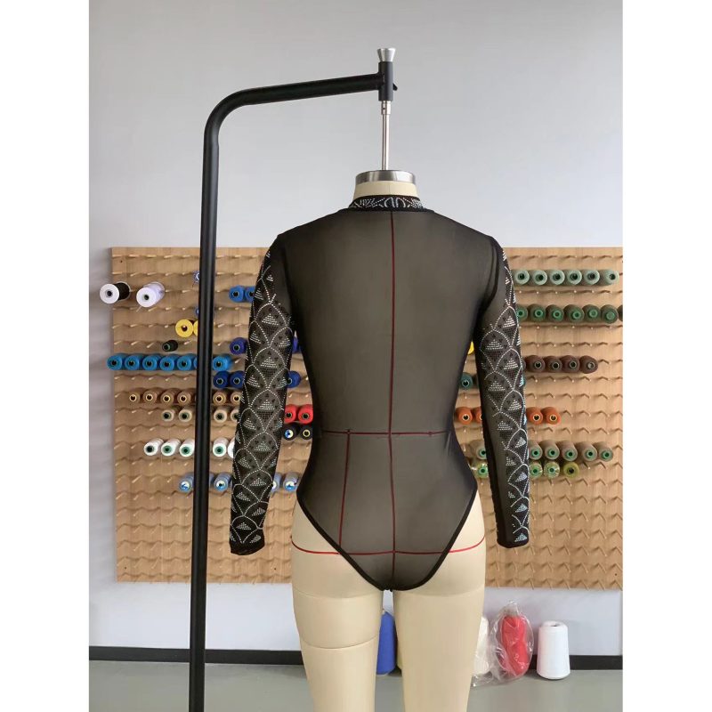Sleek and Stylish Rhinestone Jumpsuit: Make a Statement with Minimalist Chic! - Image 3
