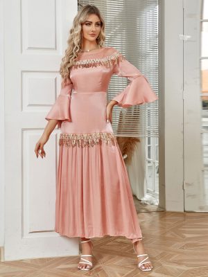 Autumn Elegant Tassel Waist Dress