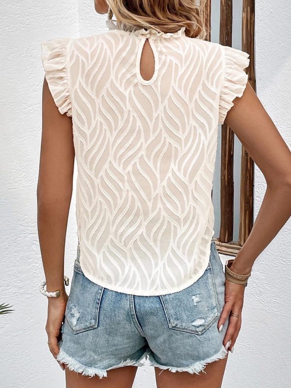 Women's Chiffon Shirt: Summer Vest Ruffled Collar Top Fresh Sweet - Image 4