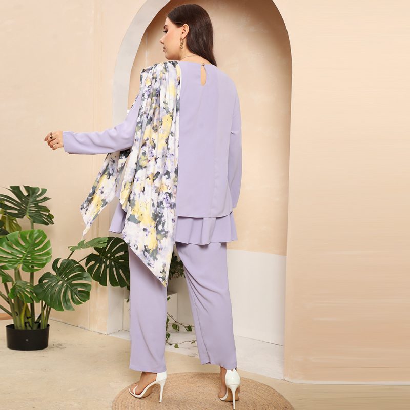 Solid Color Casual Retro Two-Piece Suit: Plus Size Women's Clothing - Image 5