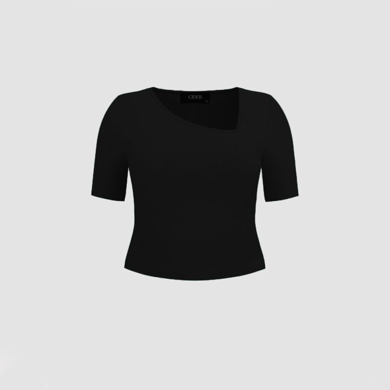 Plus Size Short-Sleeved T-Shirt: Spring Solid Color, Slim Fit, Casual Bottoming Top - Image 3
