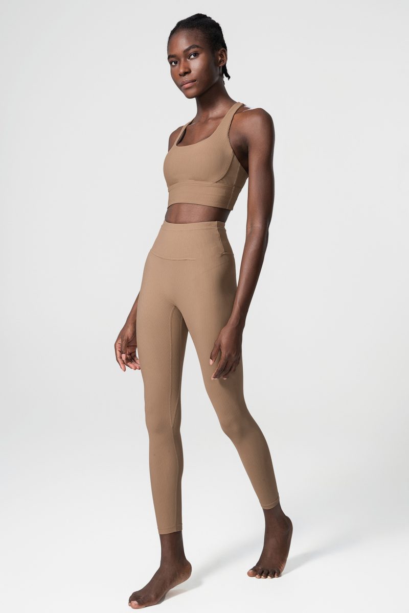 Skinny Yoga Clothes Suit: Women's Plastic Elastic Two-Piece Fitness Suit - Image 5