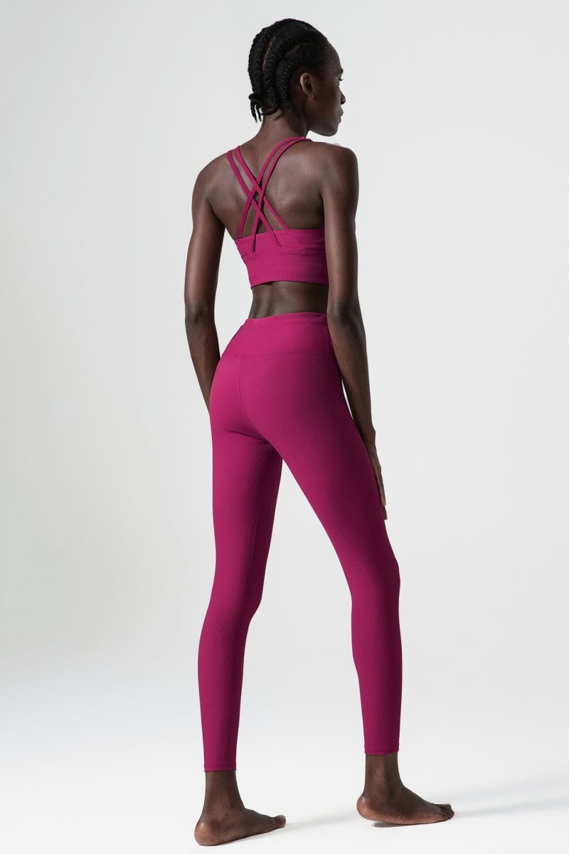 Skinny Yoga Clothes Suit: Women's Plastic Elastic Two-Piece Fitness Suit - Image 3