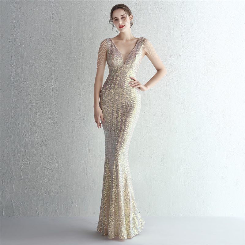 Sequin Aura Queen Fishtail Dress: Women's Elegant - Image 3