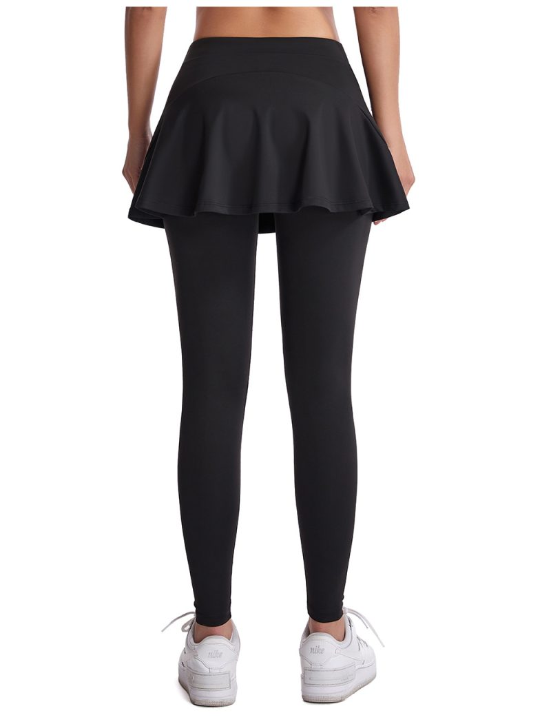 Women's Autumn Winter Nylon Nude Feel Pleated Yoga Skirt - Image 4