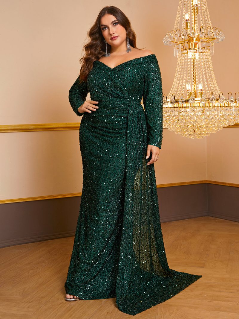 Plus Size Sequined Elegant Prom Dress: Embrace Opulence with Style! - Image 4
