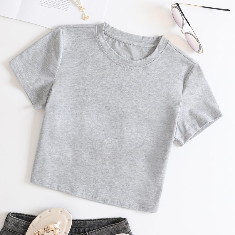 Summer Cropped Top Short-Sleeved T-Shirt for Women: Outerwear - Image 2