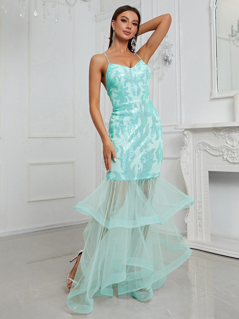 Spring/Summer Backless Fishtail Maxi Dress: Sequin Sling - Image 5