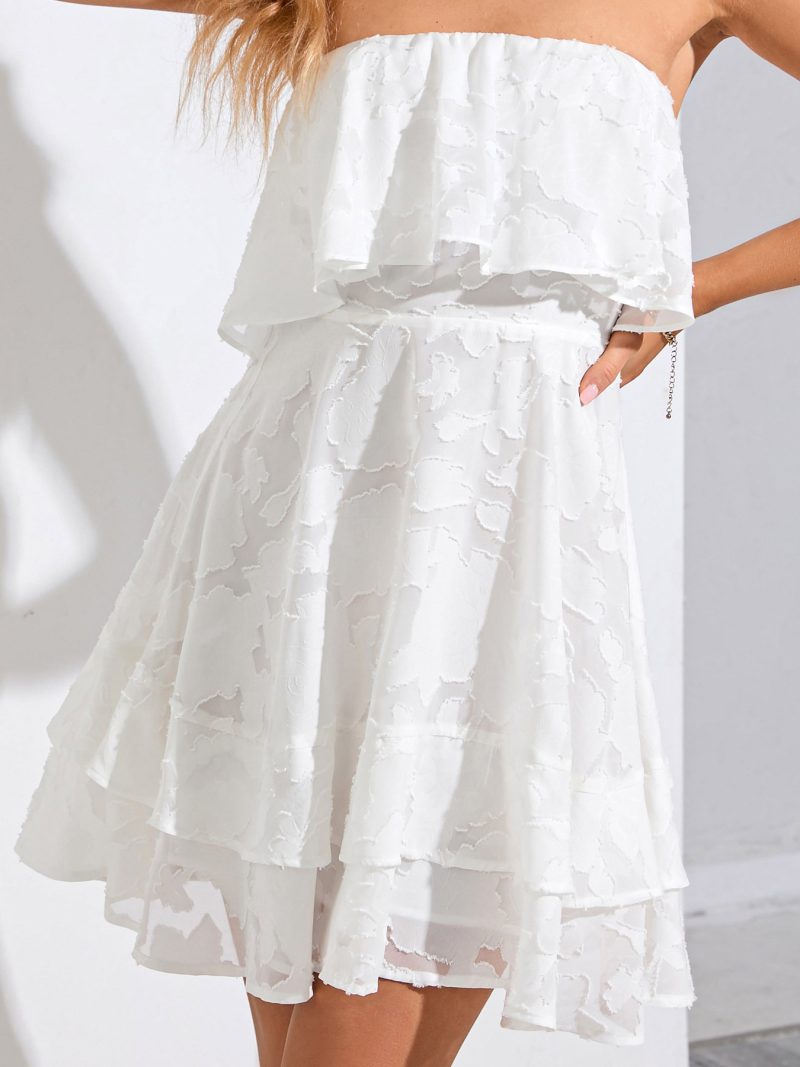 High Waist Solid Color Tube Top Dress: Women's Spring/Summer Wear - Image 4