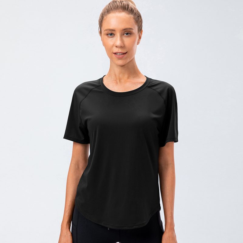 Nude Feel Brushed Sports Short Sleeve Soft Breathable Workout Running Top T-shirt - Image 3