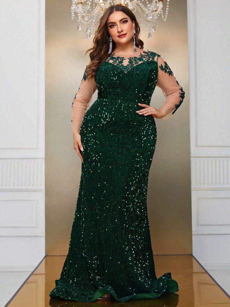 Three-Dimensional Floral Evening Dress: Plus Size Cocktail - Image 4