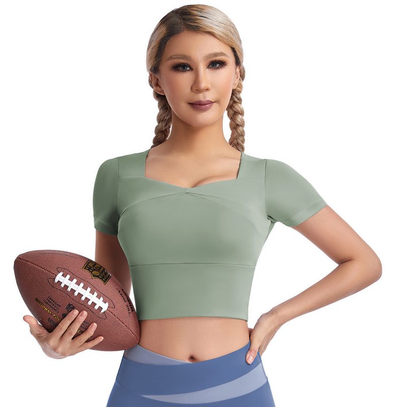 Violently Sweaty Cropped Exposed Quick-Drying Exercise T-shirt