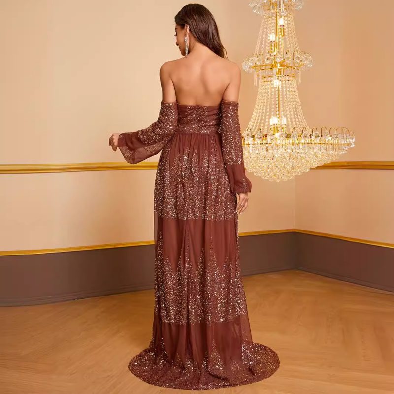 Chic Sequined Maxi Dress: Embrace Opulence and Grace with Every Step! - Image 2